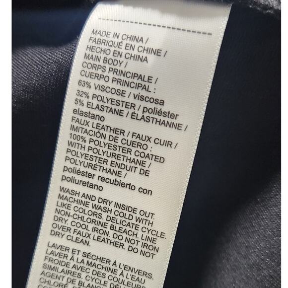 Rafaella black vegan leather and ponte draped front jacket size Large NWT - Picture 9 of 9